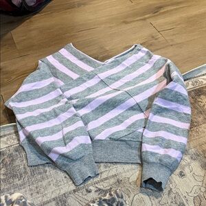 Striped Gray and Purple unique sweater